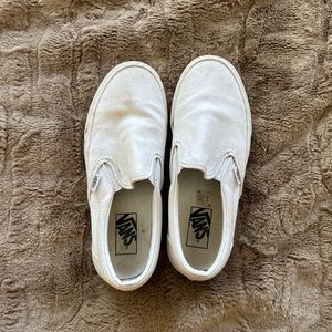 white slip on vans